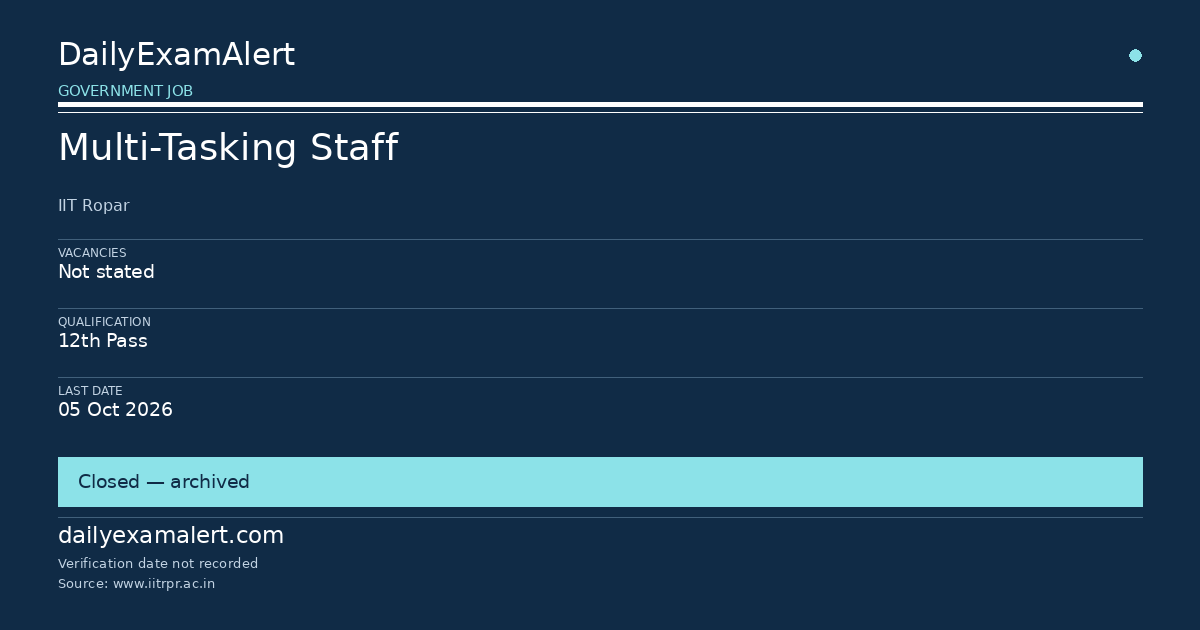 Multi-Tasking Staff — government job summary