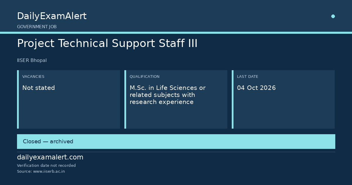 Project Technical Support Staff III — government job summary