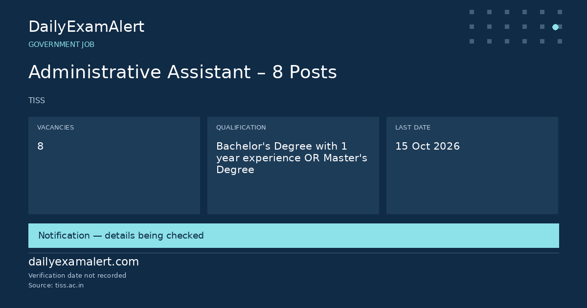 Administrative Assistant – 8 Posts — government job summary