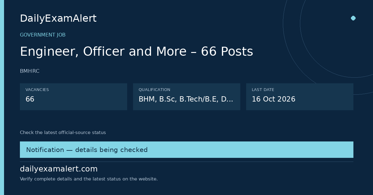 Engineer, Officer and More – 66 Posts — government job summary