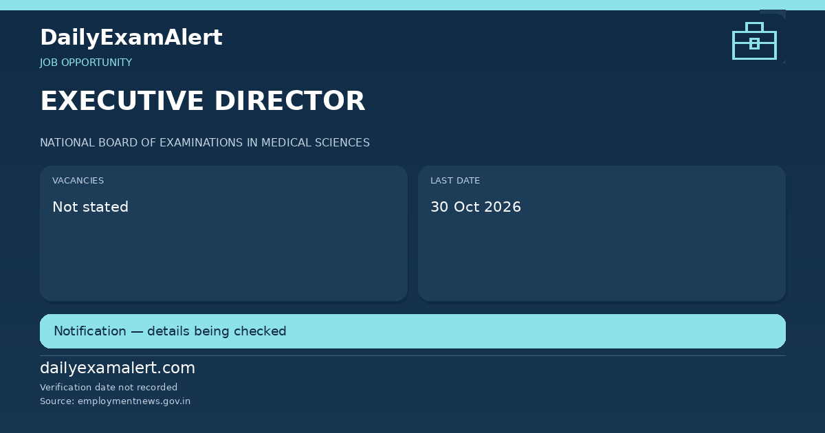 EXECUTIVE DIRECTOR — job opportunity summary