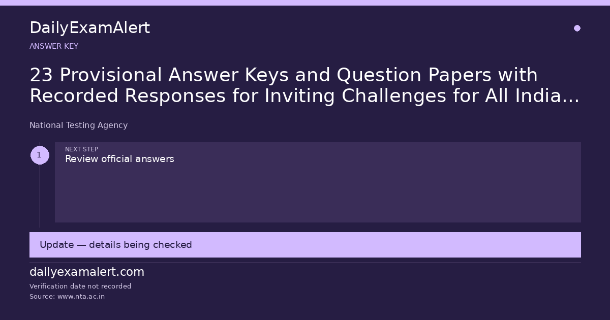 23 Provisional Answer Keys and Question Papers with Recorded Responses for Inviting Challenges for All India Ayush Post Graduate Entrance Test (AIAPGET)-2026 -reg. — answer key summary