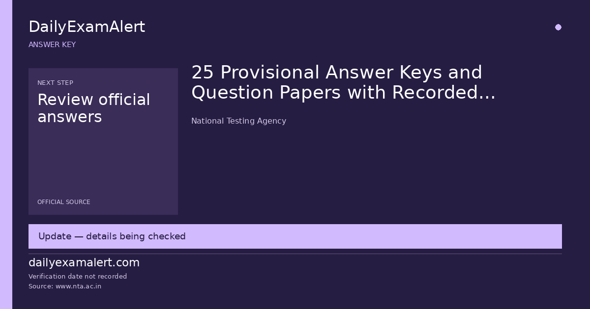 25 Provisional Answer Keys and Question Papers with Recorded Responses for Inviting Challenges for All India Ayush Post Graduate Entrance Test (AIAPGET)-2026 -reg. — answer key summary