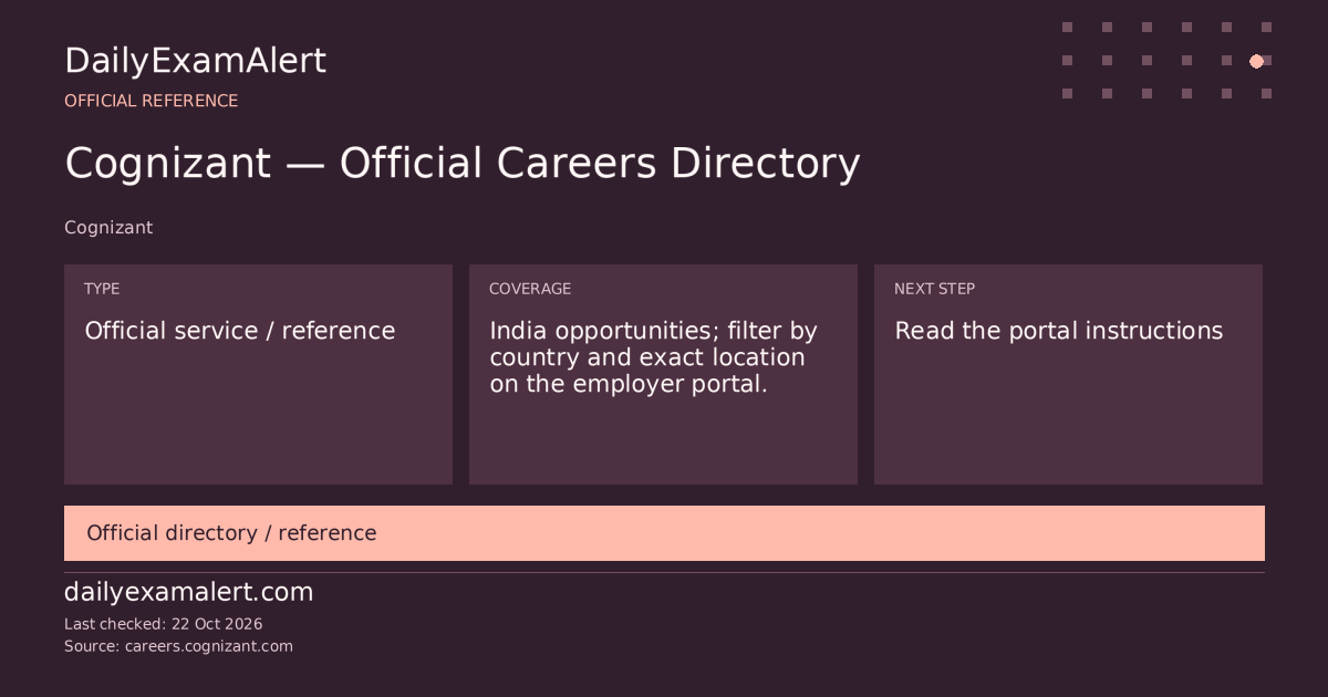 Cognizant — Official Careers Directory — official reference summary