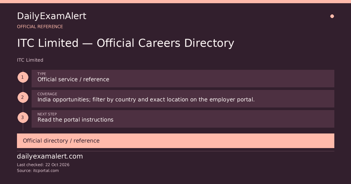 ITC Limited — Official Careers Directory — official reference summary