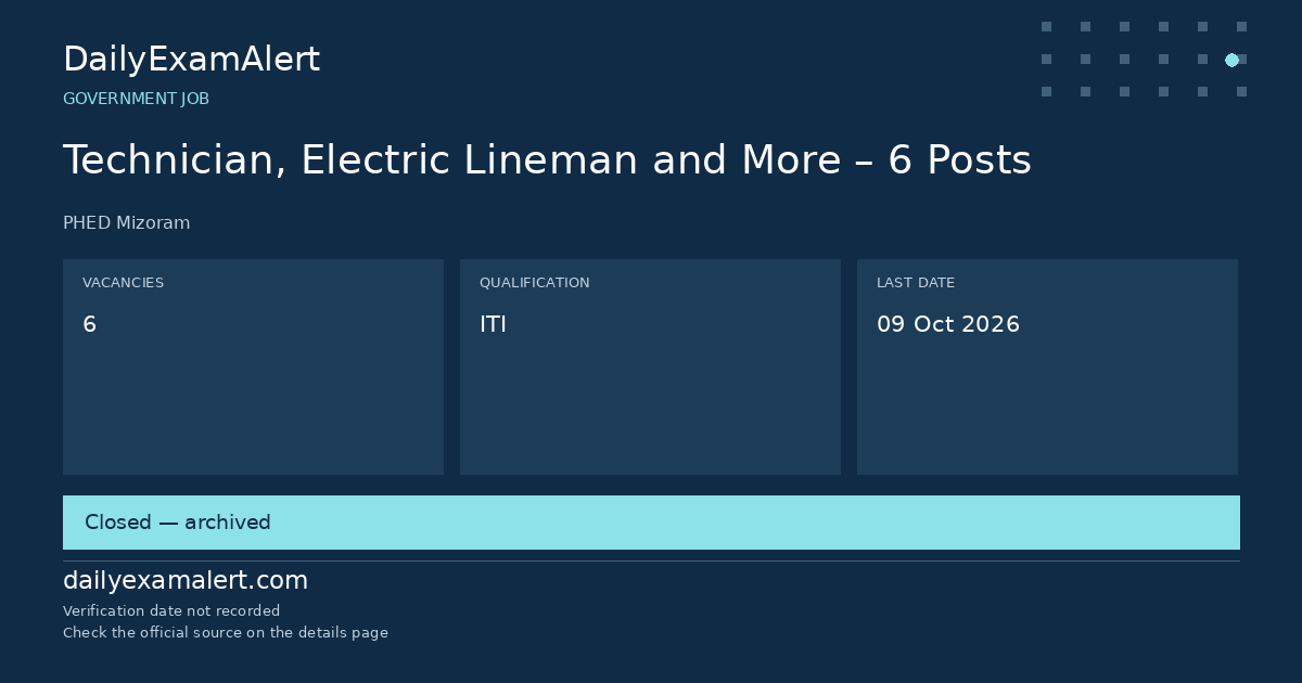Technician, Electric Lineman and More – 6 Posts — government job summary
