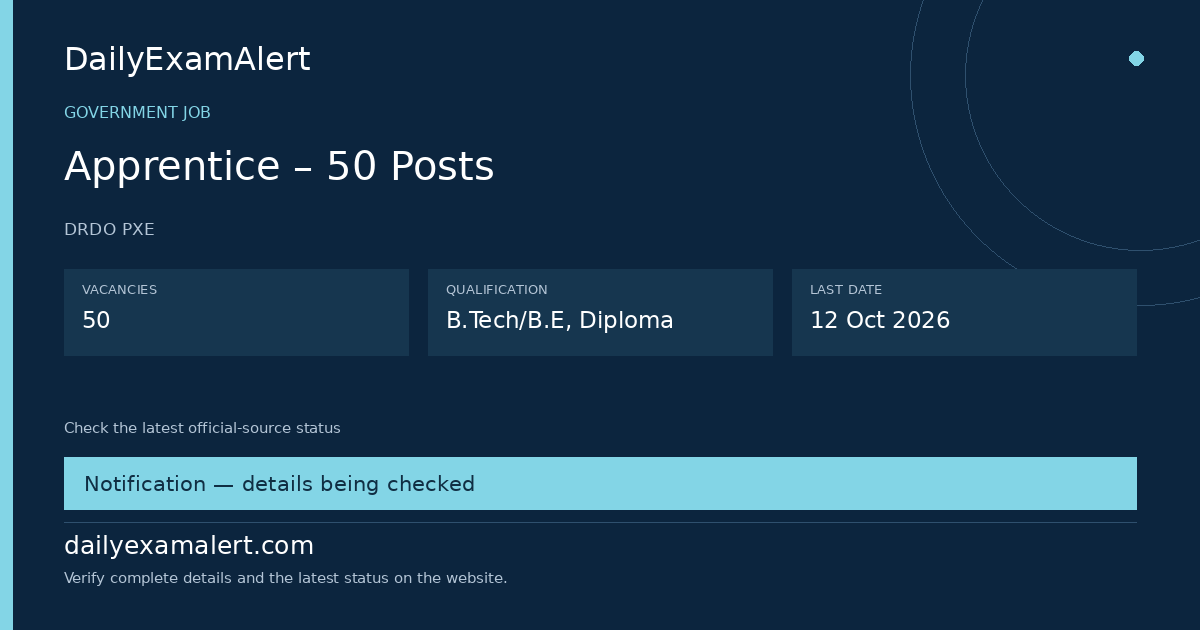 Apprentice – 50 Posts — government job summary