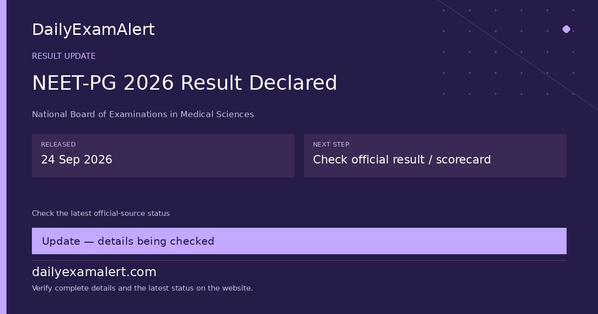 NEET-PG 2026 Result Declared — result update summary