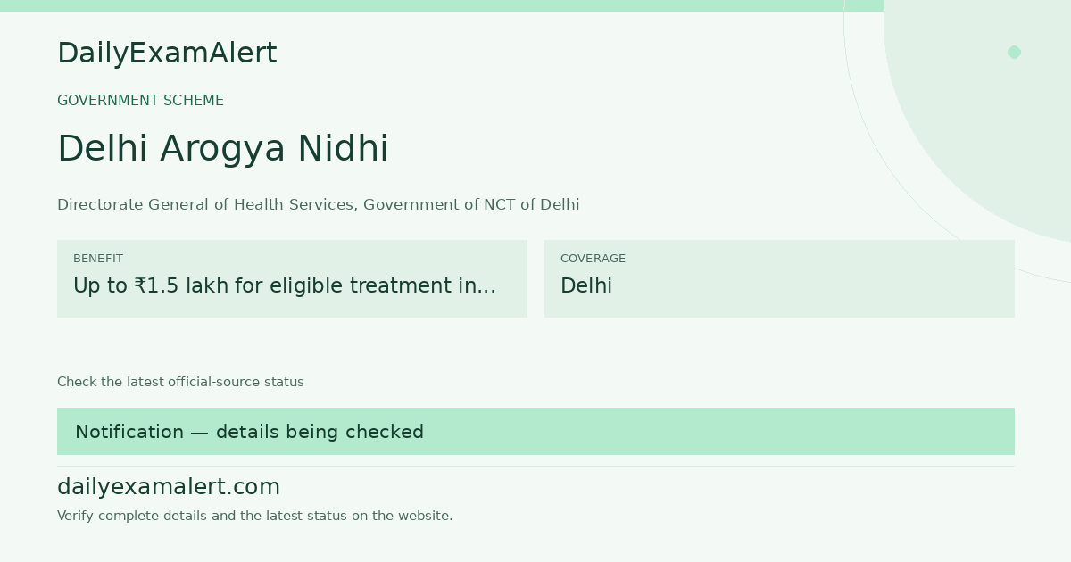 Delhi Arogya Nidhi — government scheme summary