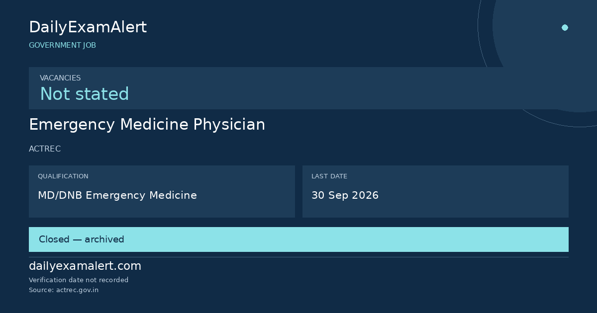 Emergency Medicine Physician — government job summary