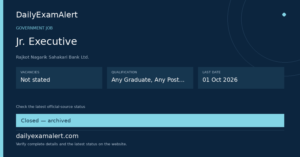 Jr. Executive — government job summary