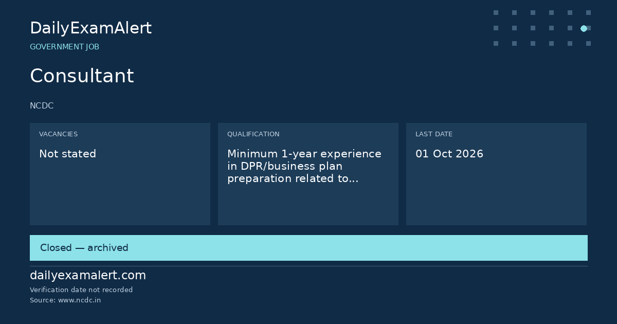 Consultant — government job summary